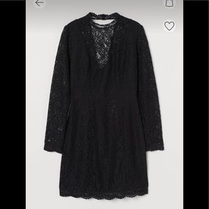 H&M black lace dress. Low cut back.